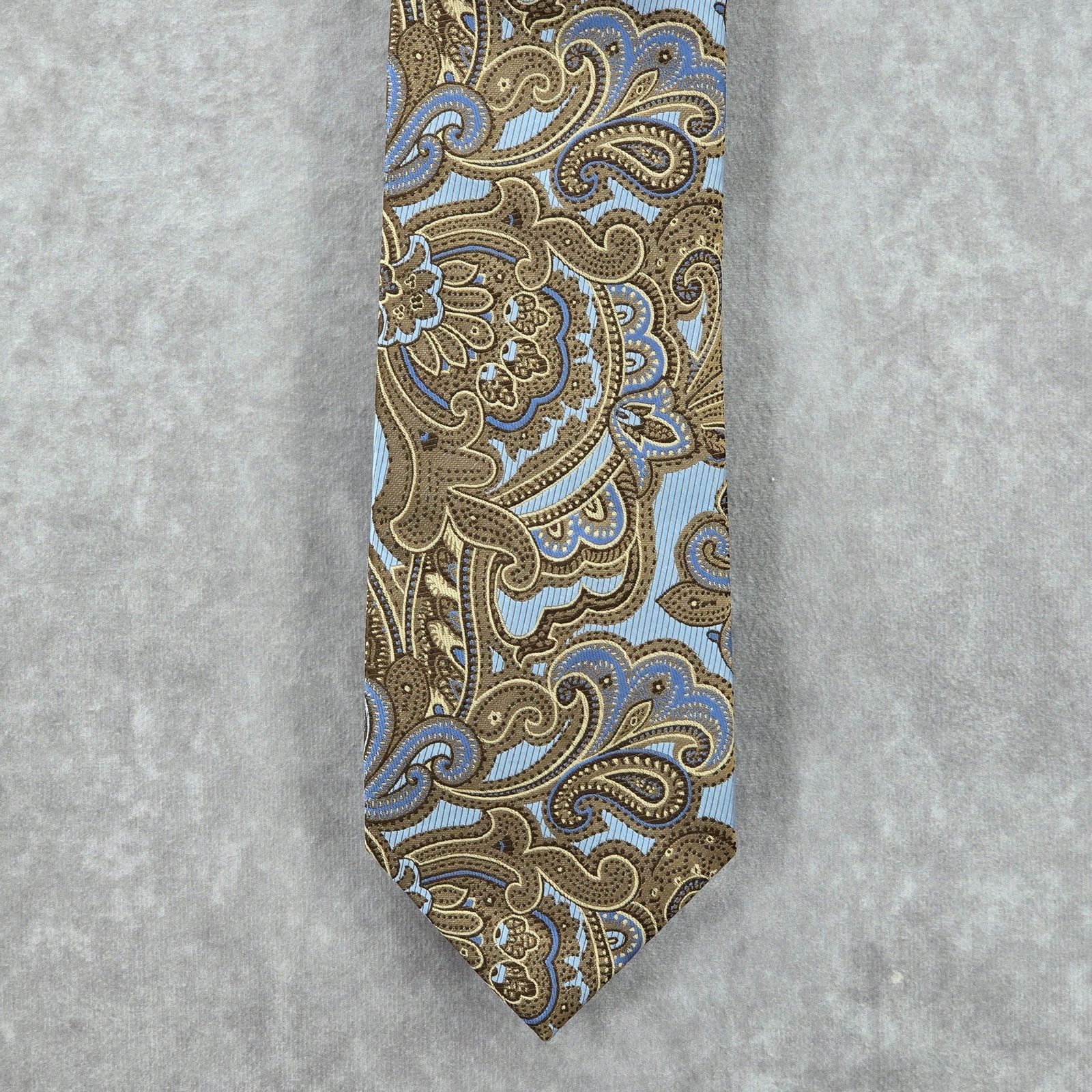 Giorgio Brutini Giorgio Brutini Collezione Brown Floral Paisley Neck Tie Size 28 - 1 Thumbnail