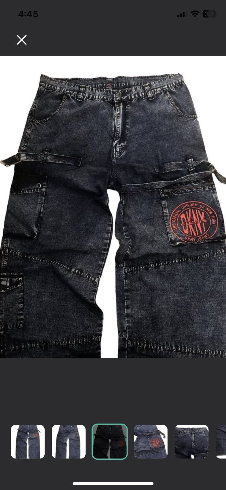 DKNY 🔥DKNY DONNA KARAN NEW YORK Gothic Y2K Rave Cyberpunk Pants Size US 34 / EU 50 - 3 Thumbnail