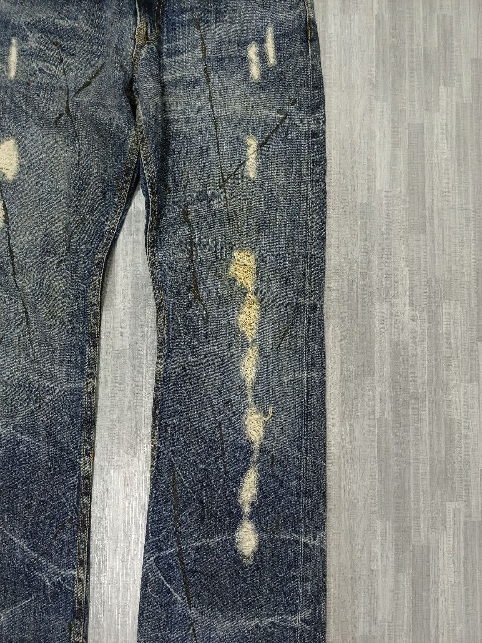 Japanese Brand FLARE SICK RIPED SPLATTED UNBRANS DENIM PANTS Size US 32 / EU 48 - 6 Thumbnail