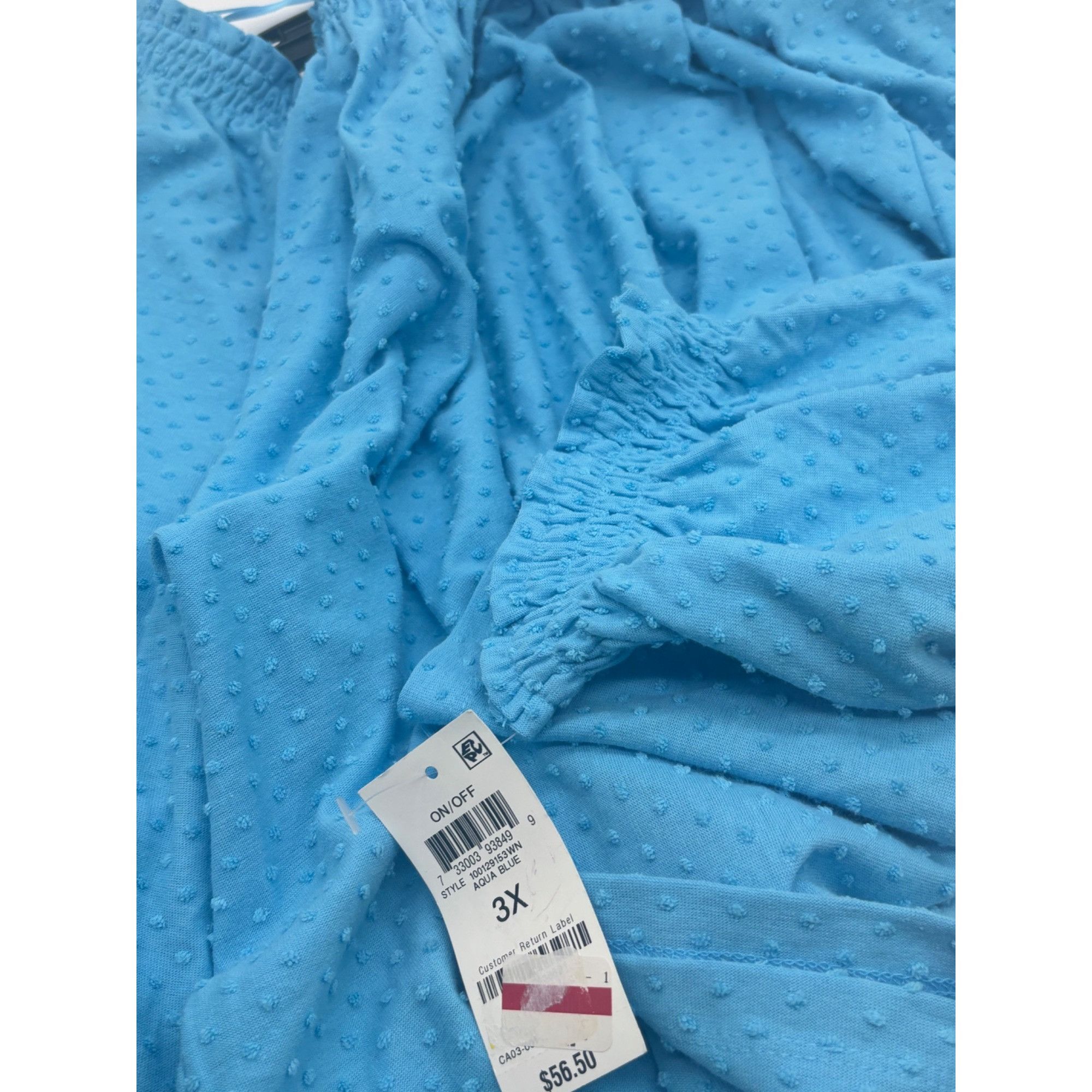 Style & Co Style Co Plus Size Off-the-Shoulder Swiss Dot Top, Aqua Blue Size ONE SIZE - 8 Thumbnail