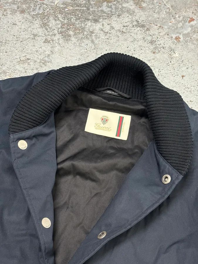 Gucci FW2010 Gucci Leather Black & Navy Varsity Bomber Jacket by Frida Giannini Size US L / EU 52-54 / 3 - 6 Thumbnail
