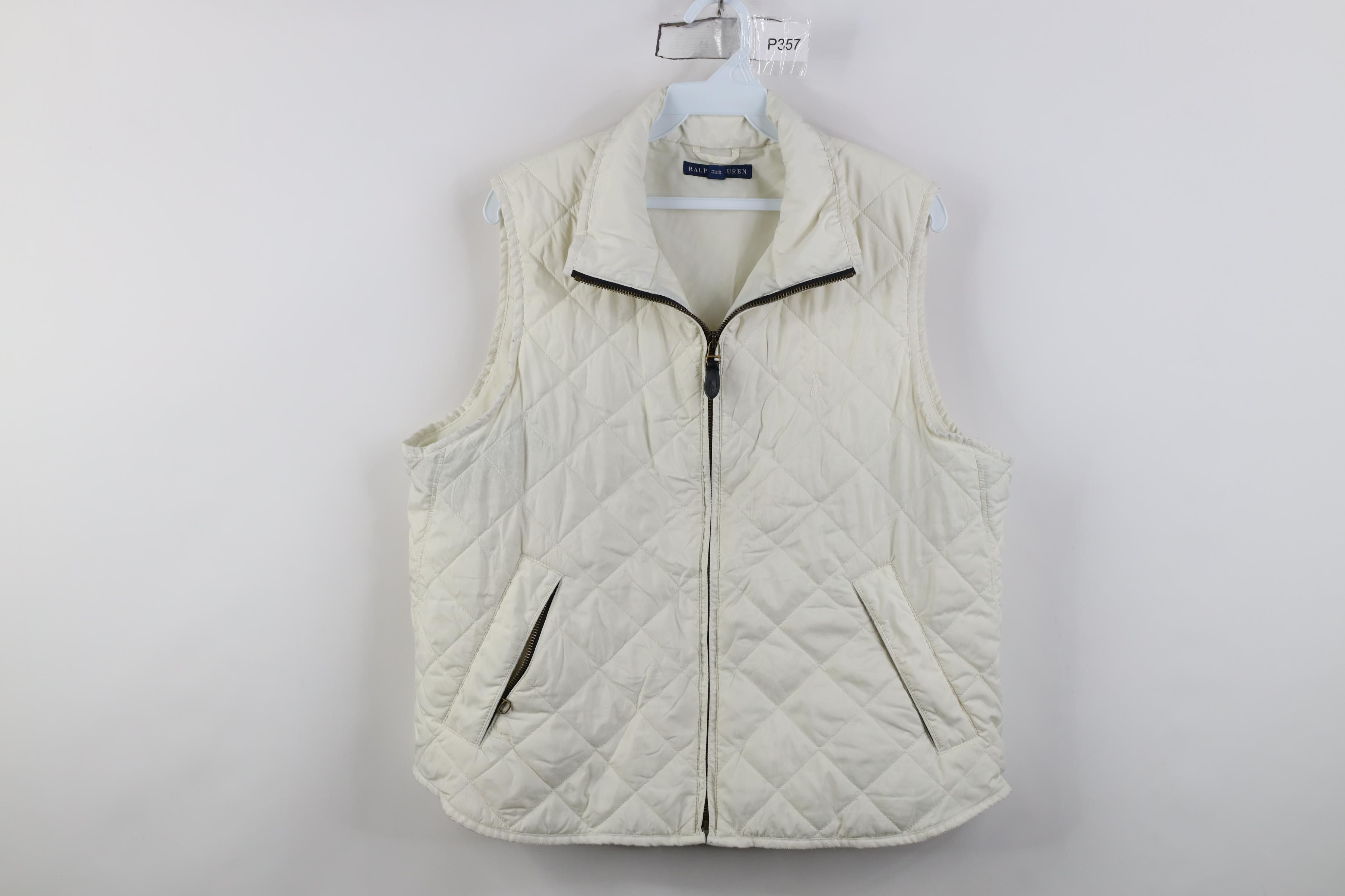 Polo Ralph Lauren Vintage Ralph Lauren Quilted Full Zip Vest Jacket Cream Size XL / US 12-14 / IT 48-50 - 1 Thumbnail