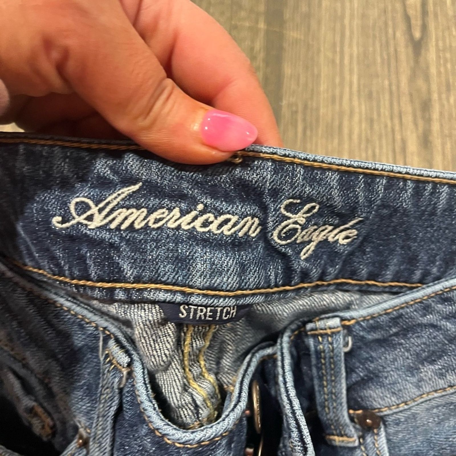 American Eagle Outfitters American Eagle Artist Jeans Straight Leg Low Rise Stretch 2 Size 26" / US 2 / IT 38 - 8 Thumbnail