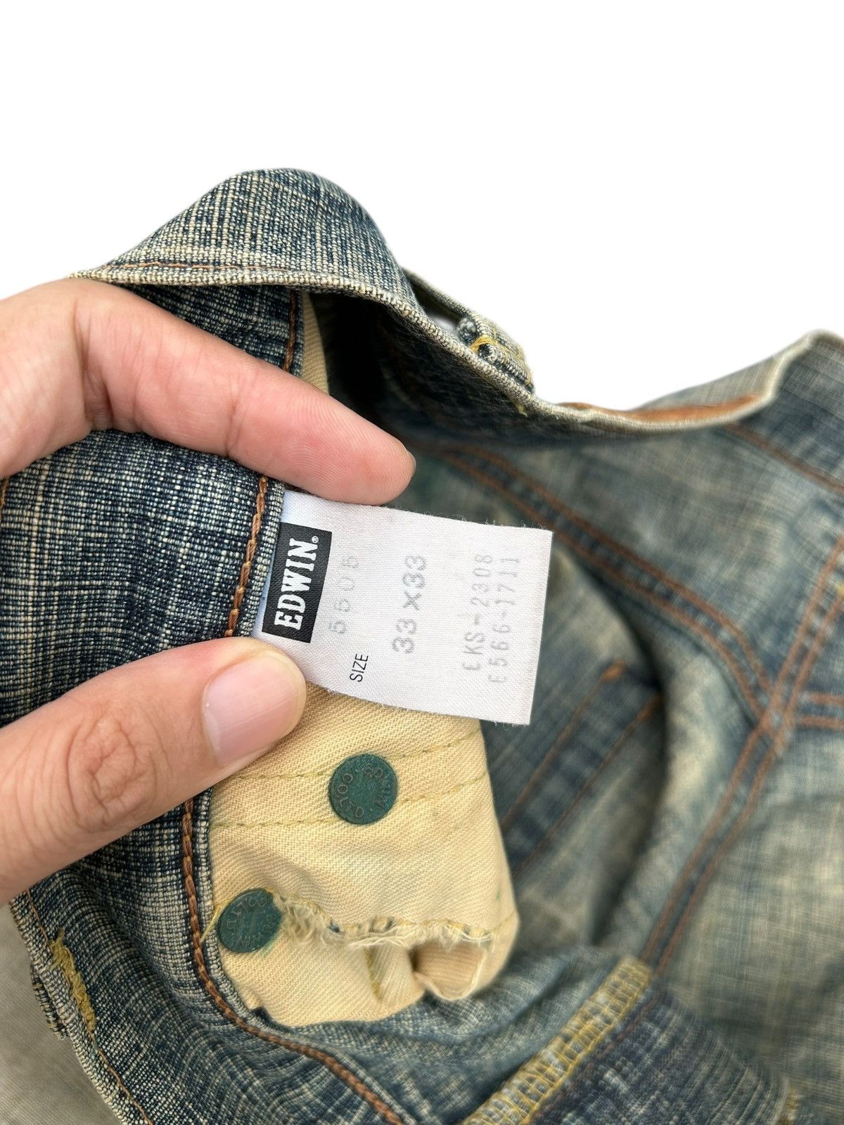 Kapital Vintage Edwin 505ZX Selvedge Sunfaded Rusty Dirty Denim Jean Size US 34 / EU 50 - 10 Thumbnail