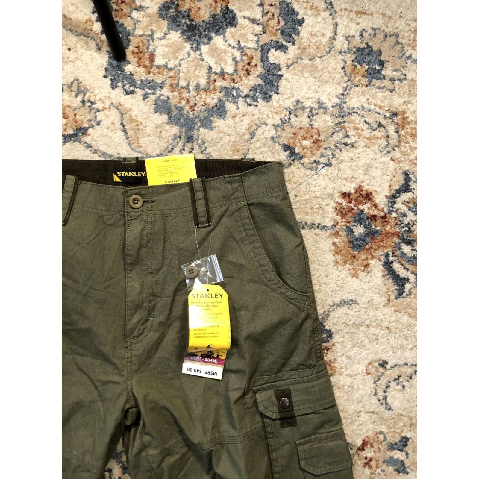 Vintage Stanley Cargo Shorts Mens 34 Green Cotton Rip Stop Utility Pockets Cargo Shorts Mens 34 Green Cotton Rip Stop Utility Work Pockets Size US 34 / EU 50 - 3 Thumbnail