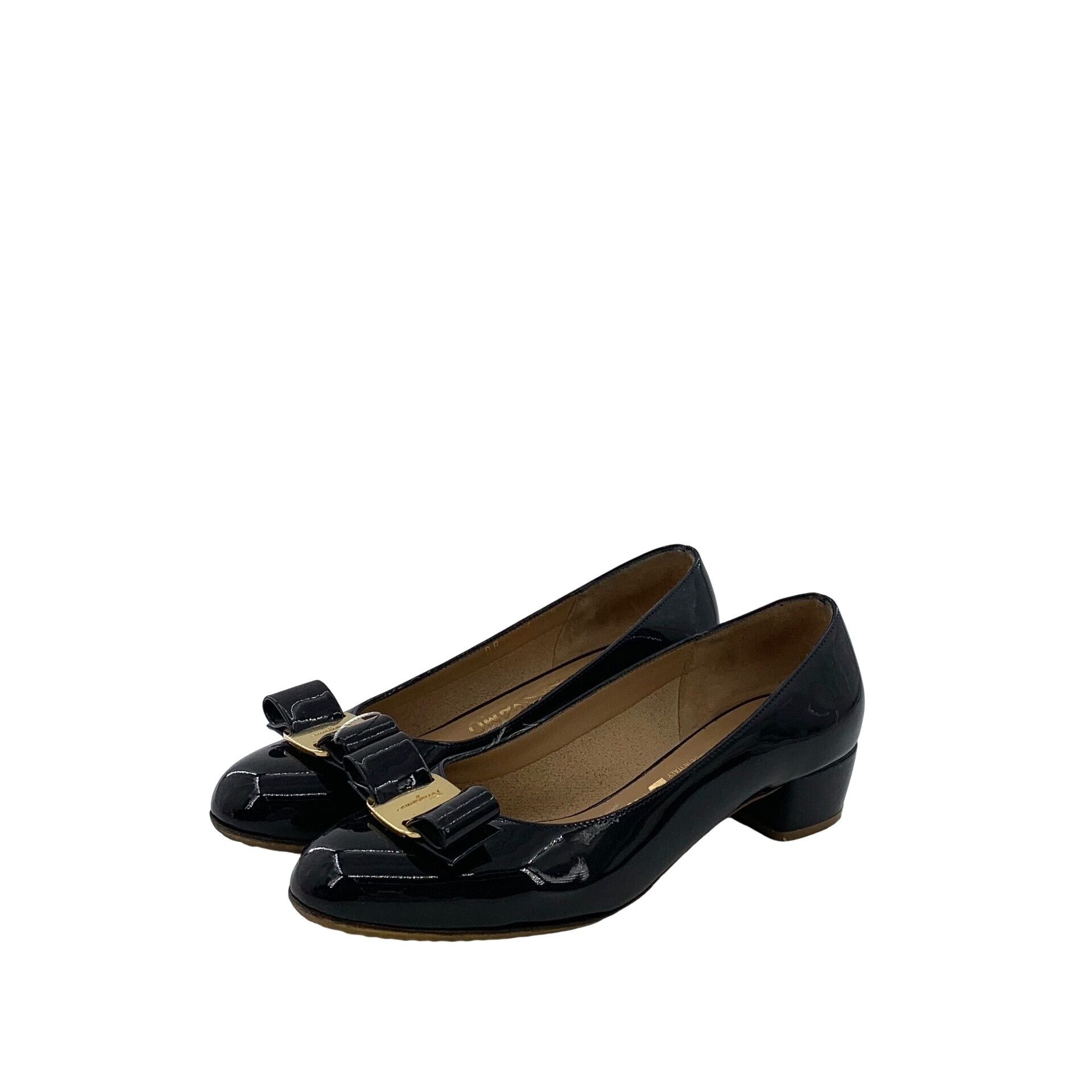 Salvatore Ferragamo Salvatore Ferragamo Vara Patent Bow Pumps Size 35 Size US 5 / IT 35 - 1 Thumbnail