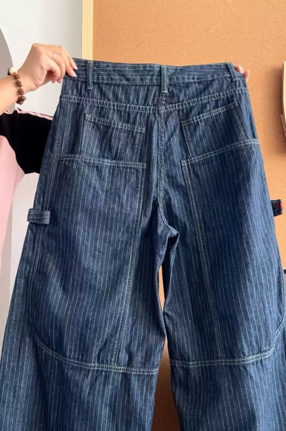 Vintage Vintage Striped Wide-Leg Jeans Size 26" / US 2 / IT 38 - 3 Thumbnail