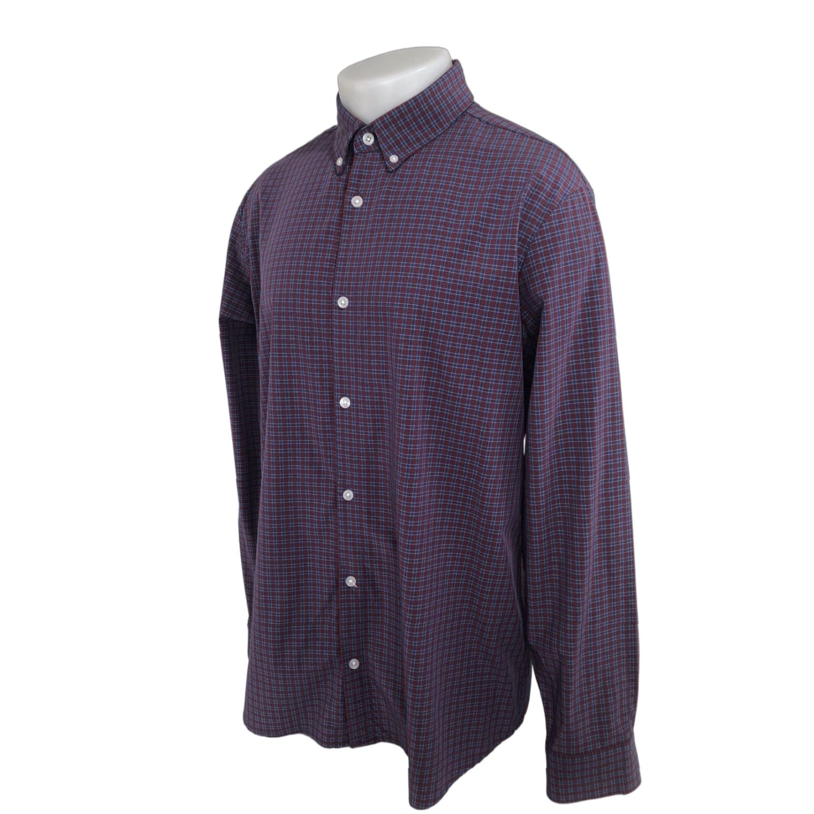 Mizzen+Main MIZZEN+MAIN LEEWARD Mens XL Plaid Shirt - Button-Up, Long Sleeve, Regular, Blue/Red/White - Trim Fit, Excellent Size US XL / EU 56 / 4 - 1 Thumbnail