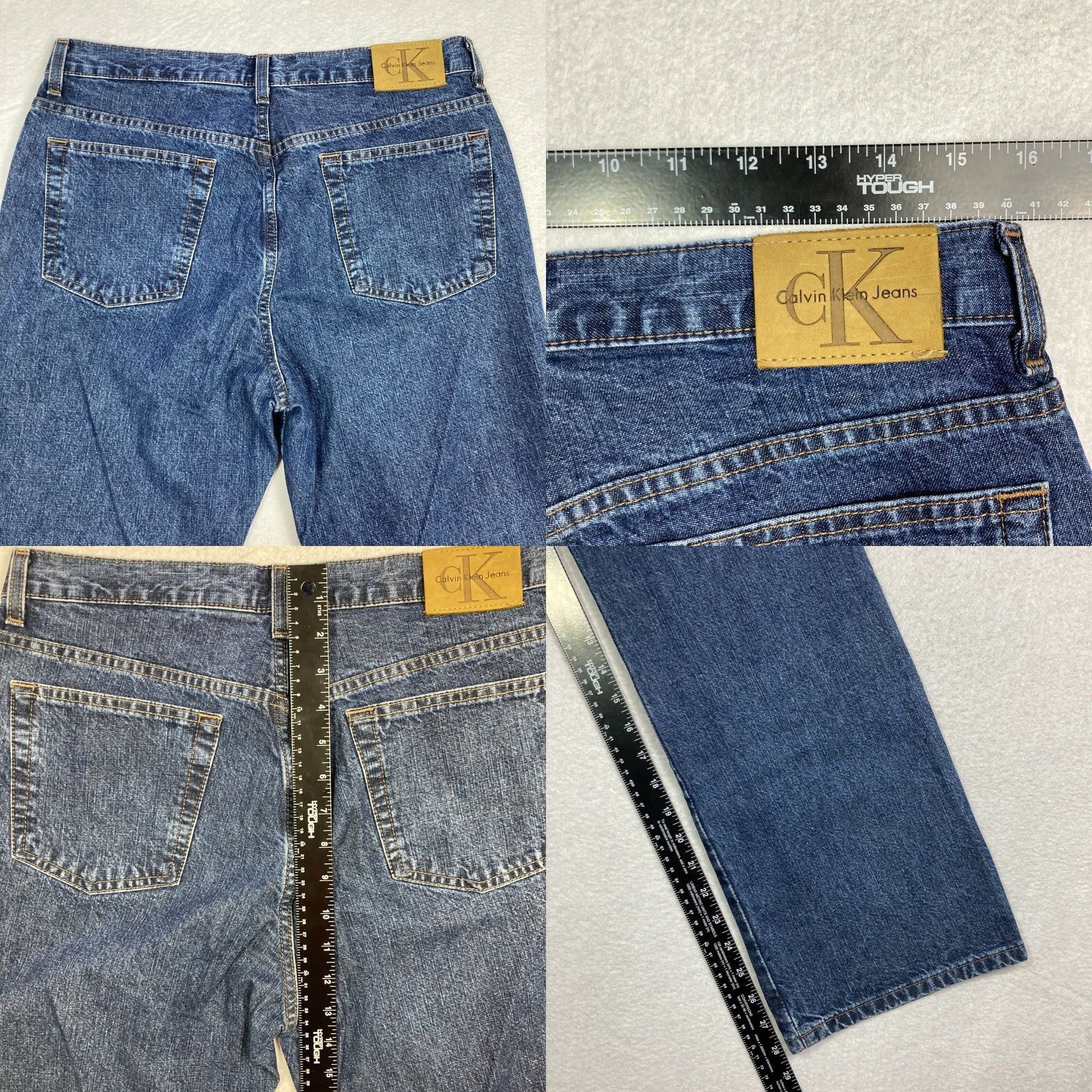 Calvin Klein VINTAGE Calvin Klein Jeans Women's 10 Stone Wash Blue Denim Bootcut Pants Y2K Denim Pants Women Size 32" / US 10 / IT 46 - 8 Thumbnail