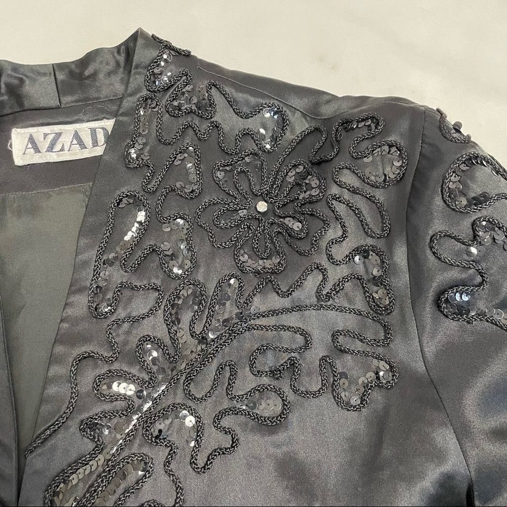Other Vintage AZAD Silk Jacket Embroidered Black Size 12 Size XL / US 12-14 / IT 48-50 - 7 Thumbnail