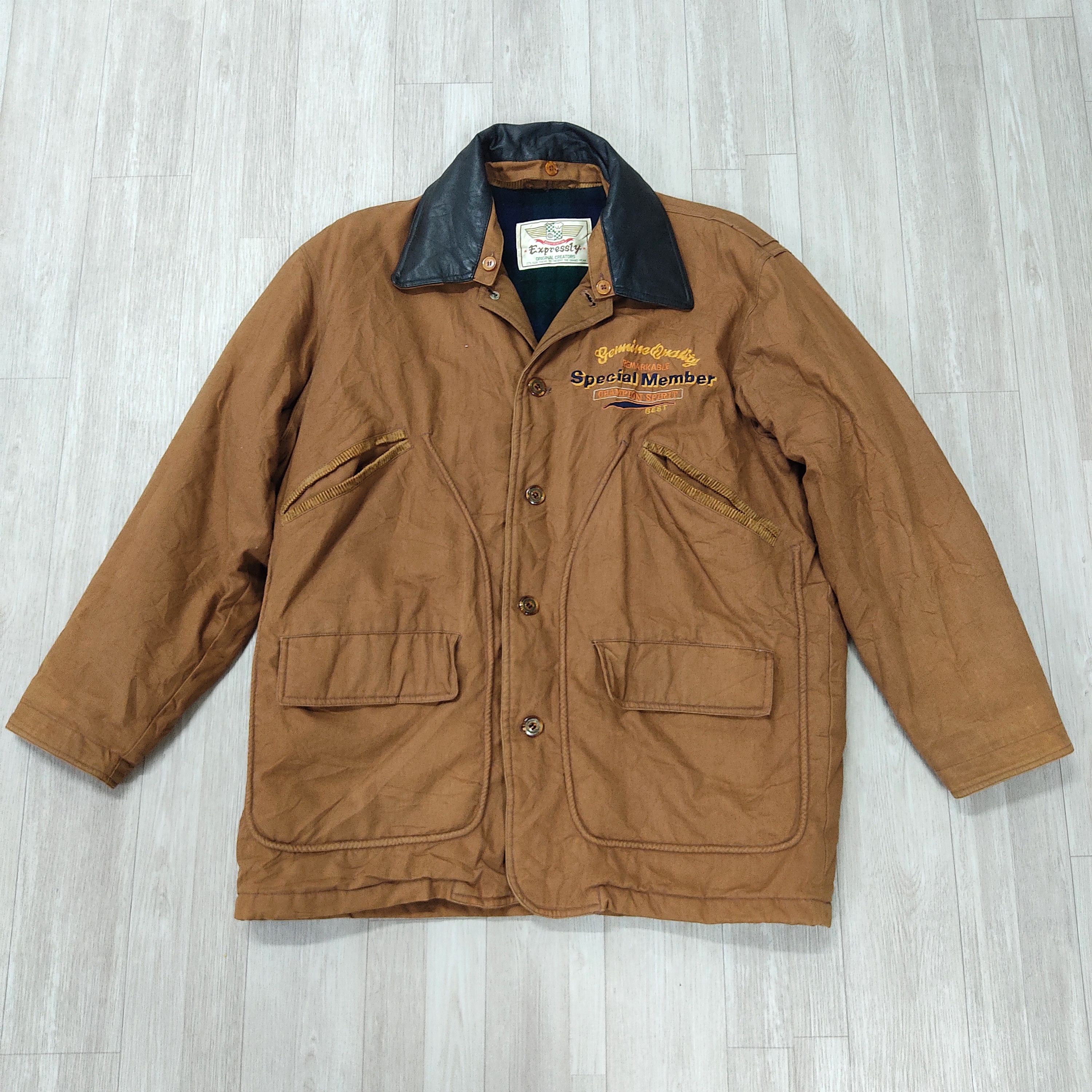 Hunt Club × Japanese Brand × Vintage 80s Expressly Canvas Barn Double Collar Chore Jacket Size US L / EU 52-54 / 3 - 4 Thumbnail