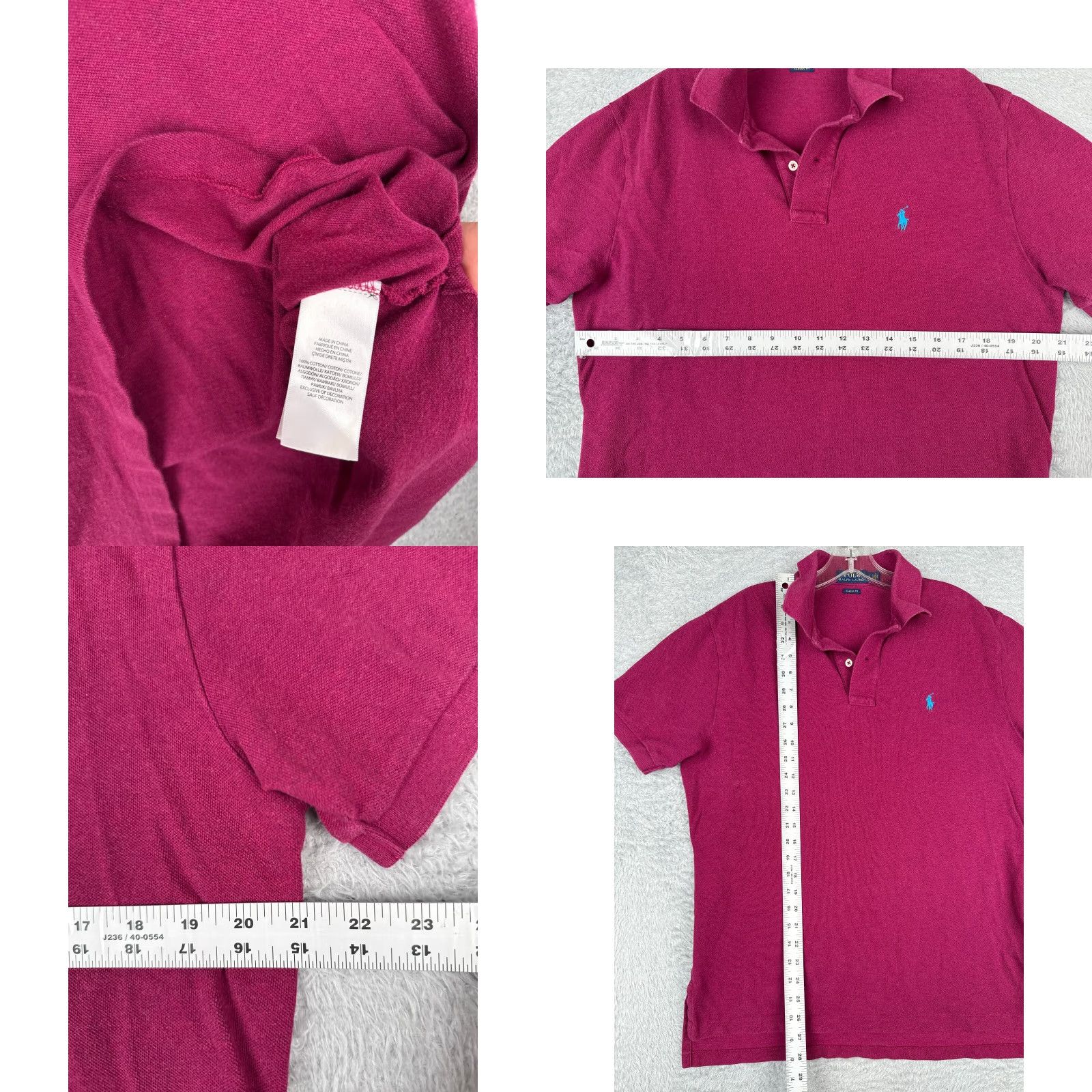Ralph Lauren Ralph Lauren Polo Shirt Men Large Megenta 100% Cotton Classic Fit Size US L / EU 52-54 / 3 - 8 Thumbnail
