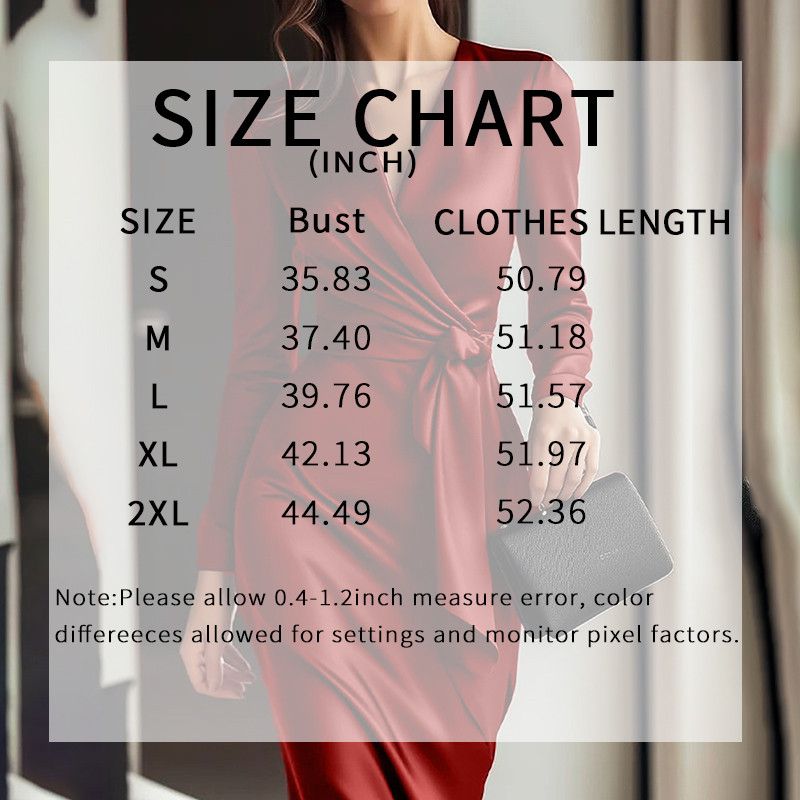 Other Women's Satin Dress Elegant V-Neck Long Sleeve Bodycon Dress Size S / US 4 / IT 40 - 5 Thumbnail