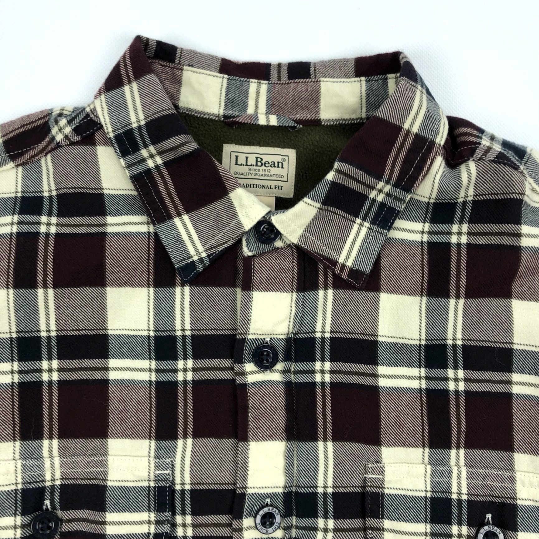 Vintage L.L.Bean Men's L Traditional Fit Flannel Shirt Jacket Fleece Lined Plaid Button Jacket Size US L / EU 52-54 / 3 - 2 Thumbnail