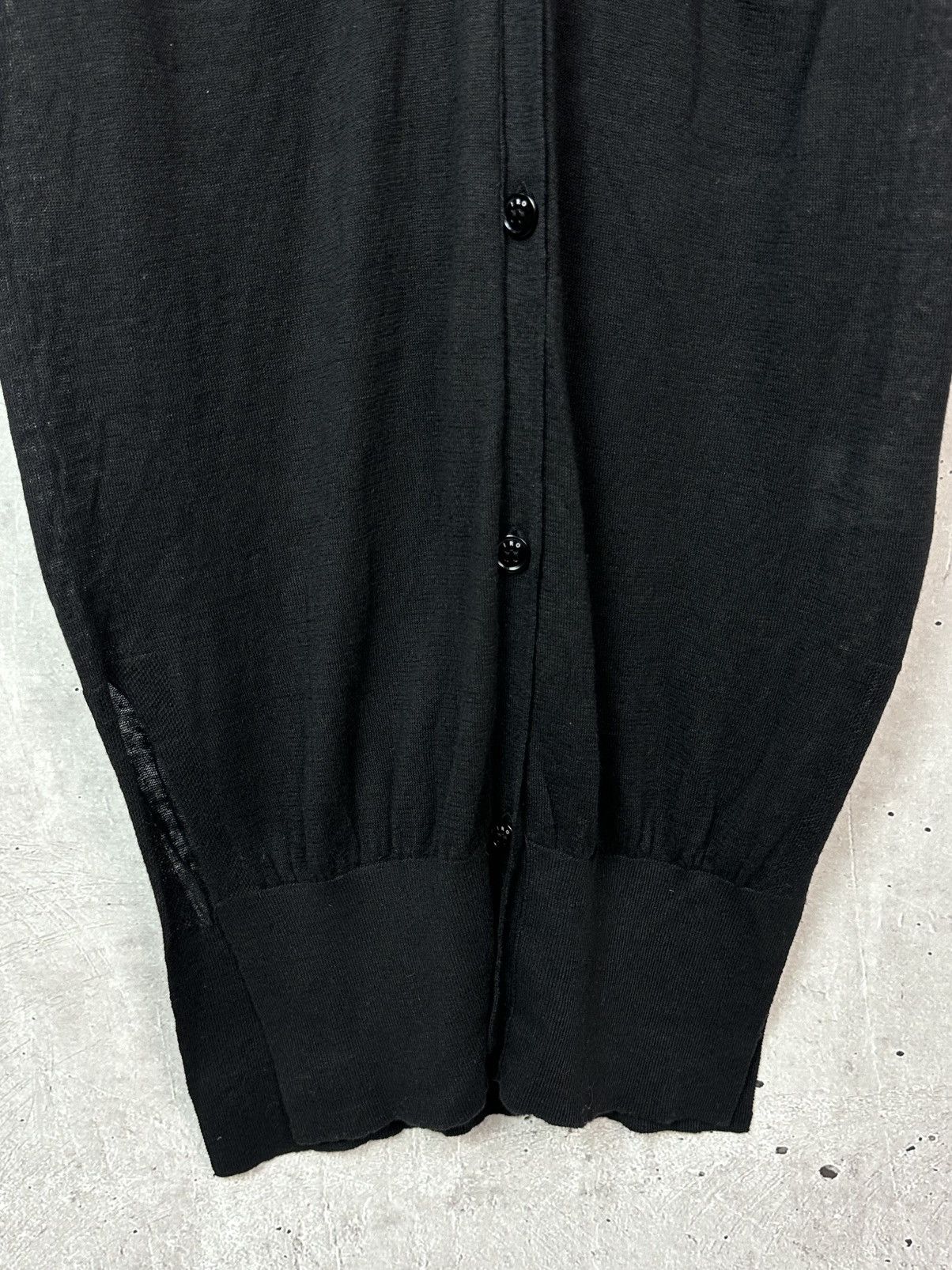 Iro IRO Vanileo Black Linen Knit V-neck Buttons Pockets Dress Size S / US 4 / IT 40 - 6 Thumbnail