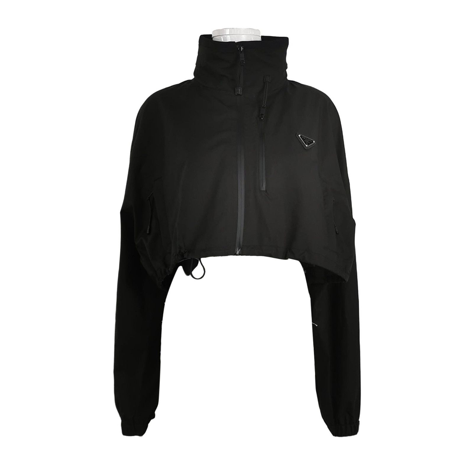 Prada Prada Black Cotton Triangle Logo Jacket 0079 Size US L / EU 52-54 / 3 - 1 Thumbnail