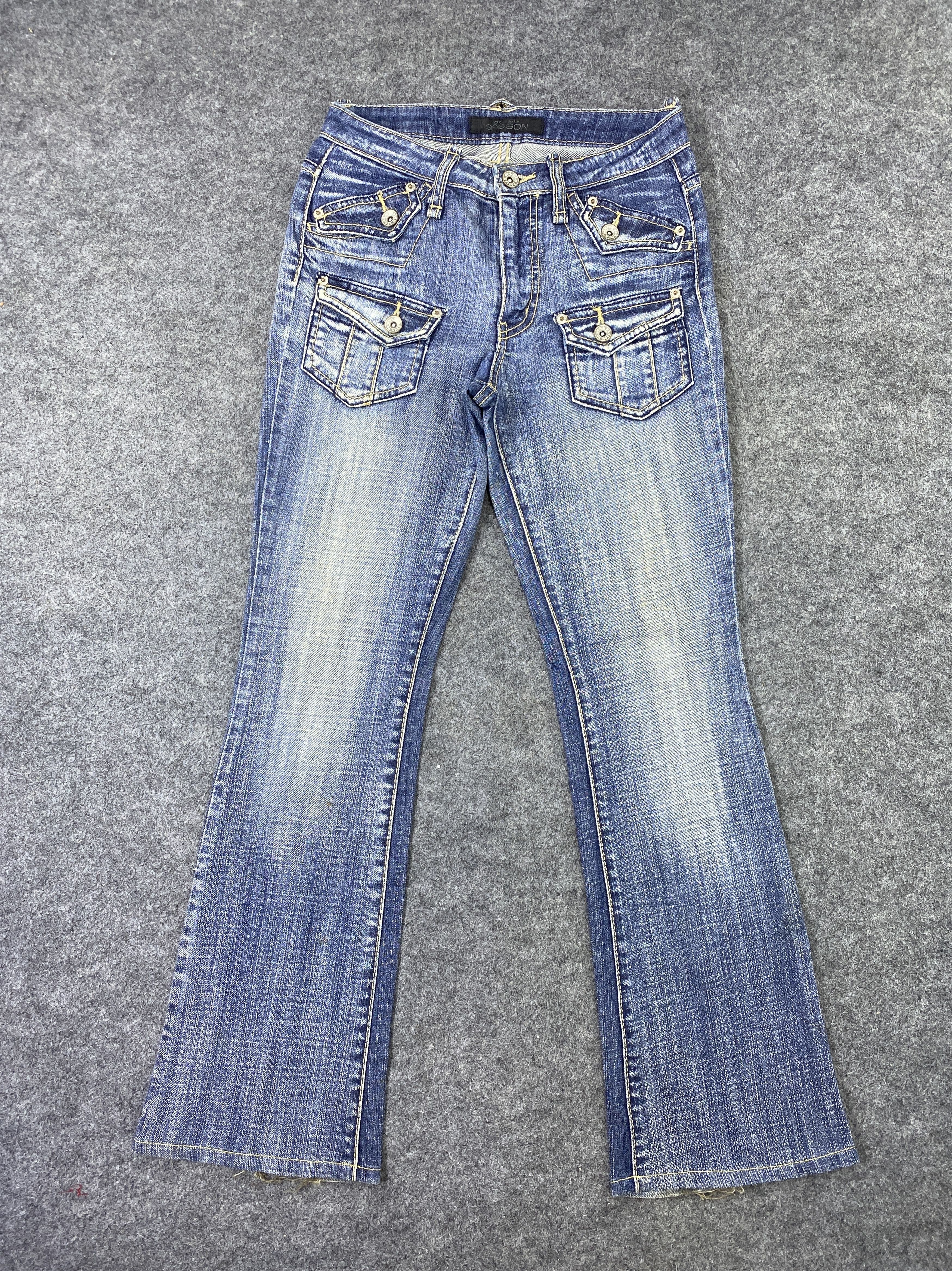 Japanese Brand OO La - La Sasson Blue Wash Flare Jeans - J998 Size 27" / US 4 / IT 40 - 2 Thumbnail