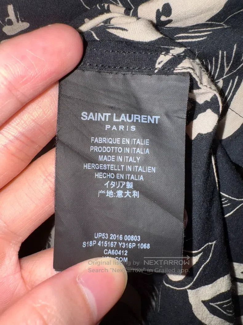 Saint Laurent Paris Saint Laurent Paris size 39 Black and White Print Cuban Co Size US S / EU 44-46 / 1 - 6 Thumbnail
