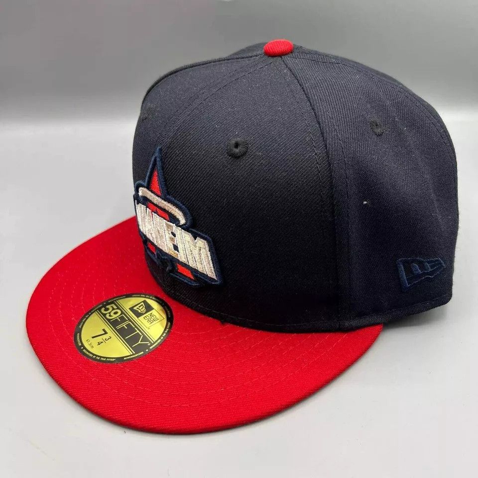 New Era Los Angeles LA Angels Hat Men 7 3/4 Navy Red MLB Fitted Cap Size ONE SIZE - 3 Thumbnail