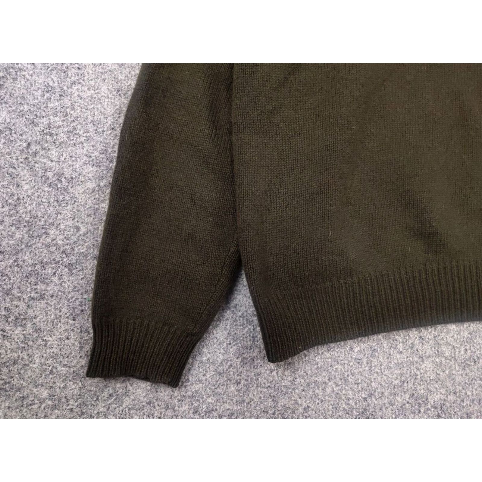 Polo Ralph Lauren VINTAGE Polo Ralph Lauren Lambswool half zip Collar Knit Dark Green Sweater Size US L / EU 52-54 / 3 - 4 Thumbnail
