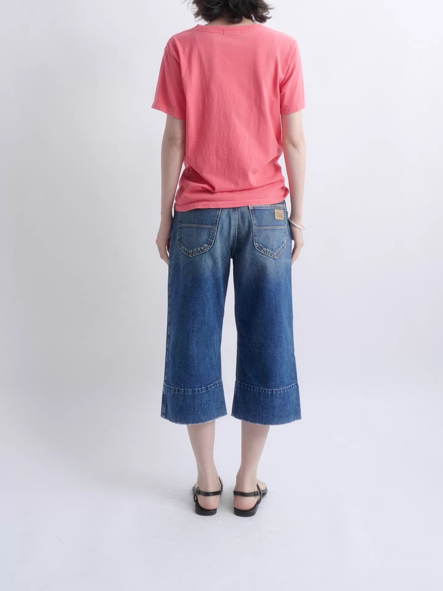 Chloe CHLOE Phoebe Philo 04ss Washed Denim Cropped Wide-Leg Pant Size 24" / US 00 / IT 34 - 4 Thumbnail