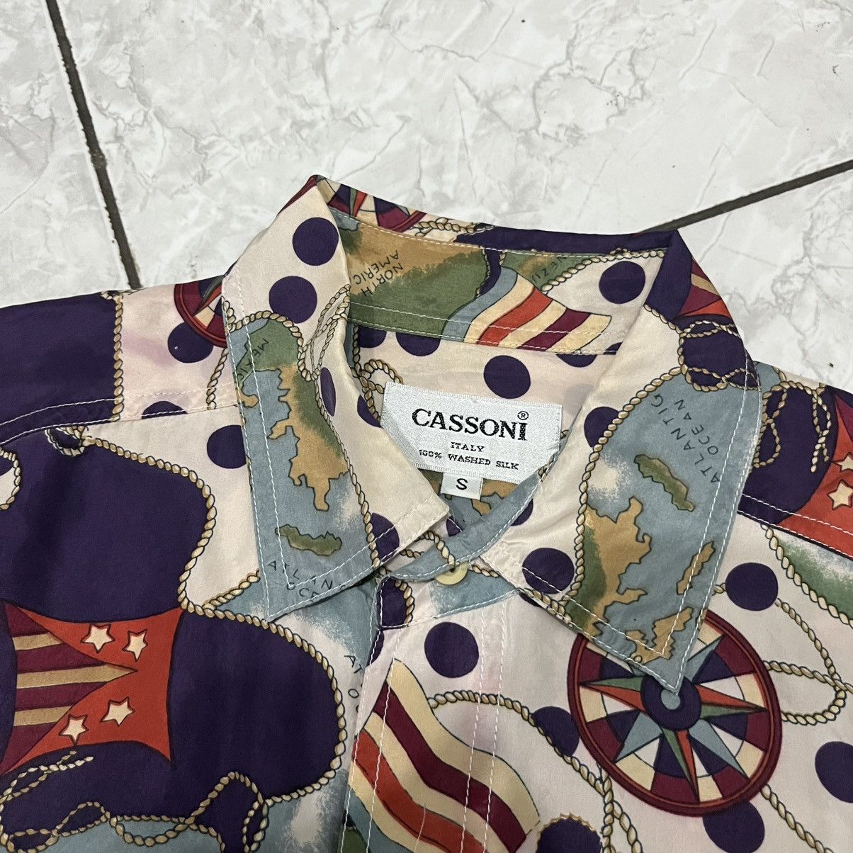 Kapital DELETE TODAY‼️Cassoni Italy Silk Shirt Nautical Vintage Size US S / EU 44-46 / 1 - 5 Thumbnail
