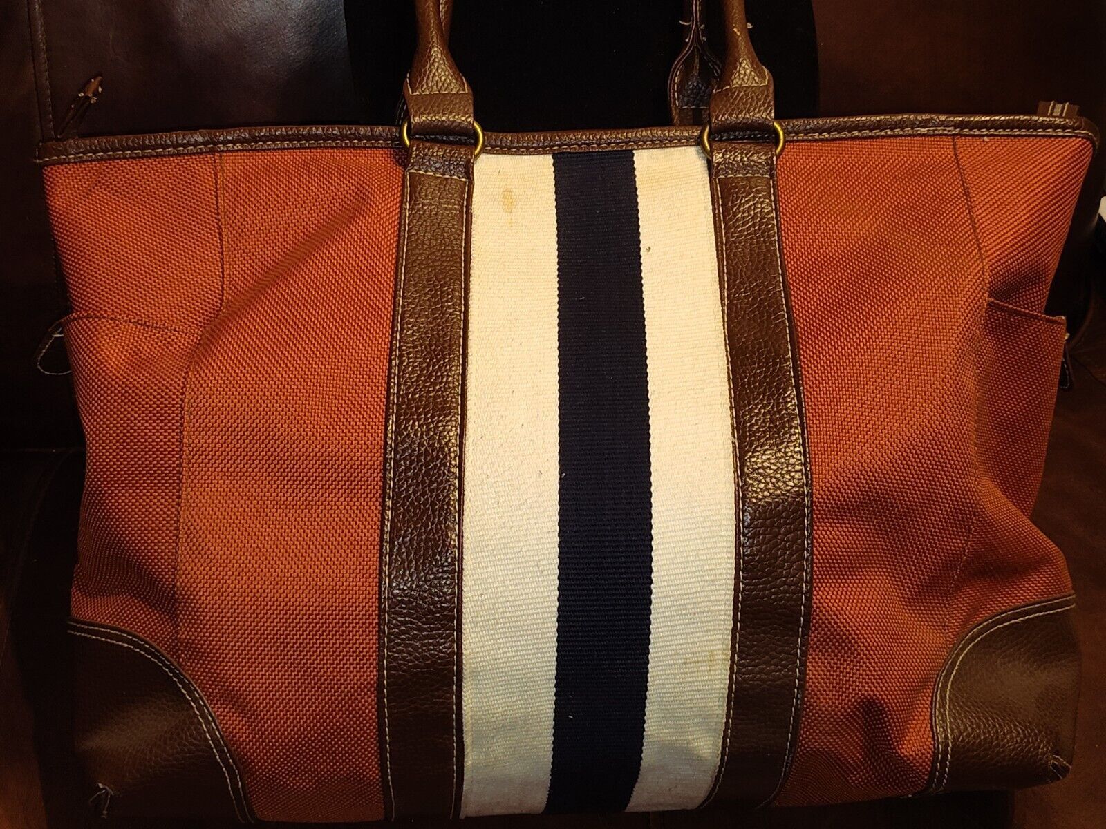 Tommy Hilfiger Tommy Hilfiger Bag Leather Trim Double Handle Tote Handbag Size ONE SIZE - 13 Thumbnail