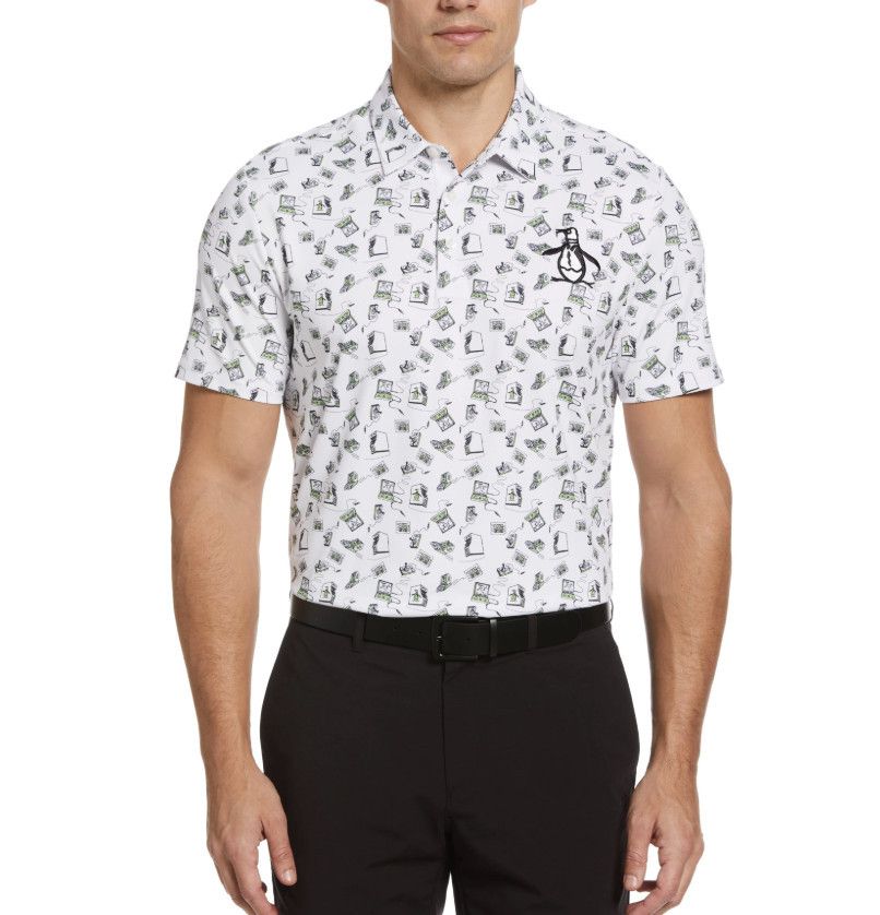 Original Penguin Retro Arcade Print Golf Polo Shirt ( 5X )