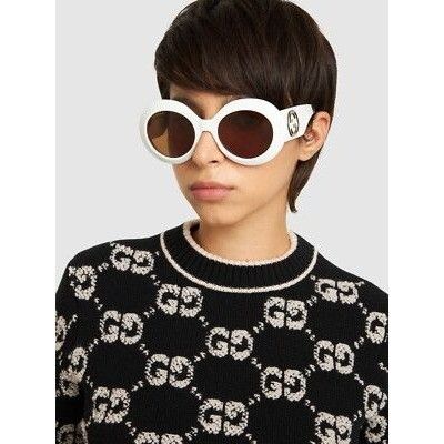 Gucci NEW GUCCI SUNGLASSES GG1647S 003 WOMEN ROUND WHITE BROWN Size ONE SIZE - 1 Thumbnail
