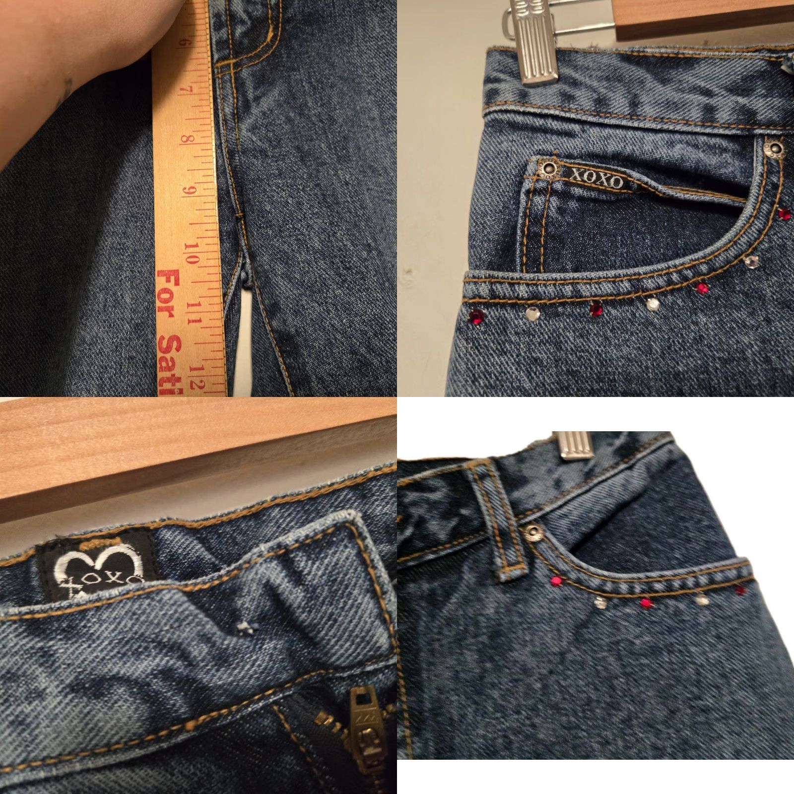Vintage VTG XOXO Embroidered Denim Bootcut Jeans Size 5/6 Women's 5-Pocket Blue Floral Y2K Vintage Western Boho Rare NEW NO BUTTON Size 27" / US 4 / IT 40 - 9 Thumbnail