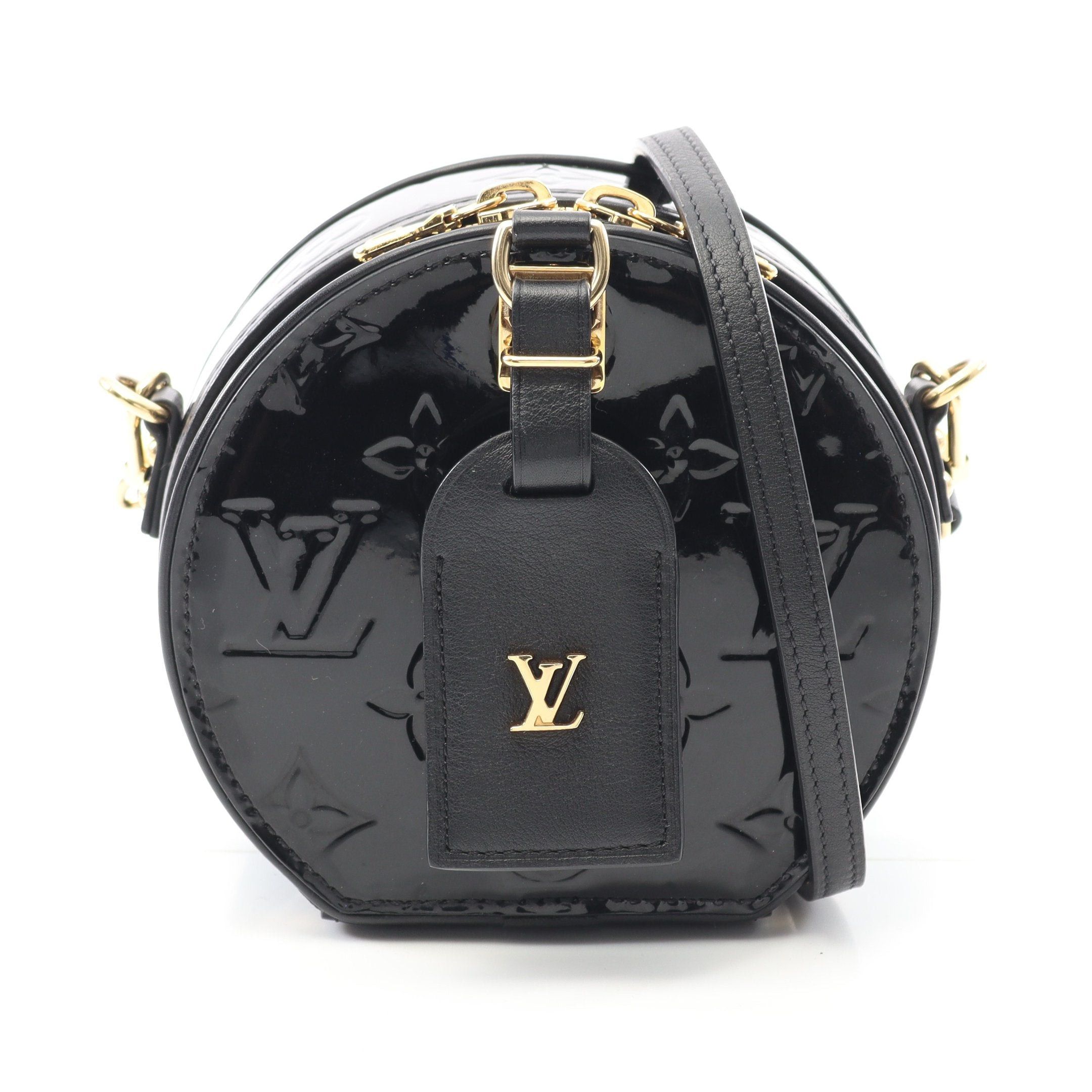 Louis Vuitton Louis Vuitton Mini Boatt Chapeau Monogram Vernis Shoulder Bag Leather Black Size ONE SIZE - 1 Thumbnail