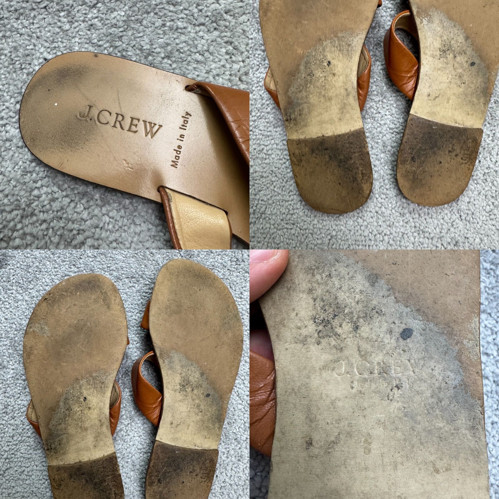 J.Crew VINTAGE J.Crew Leather Sandal Women 8 Slip-On Strappy Flat Casual Boho Minimalist Size US 8 / IT 38 - 8 Thumbnail