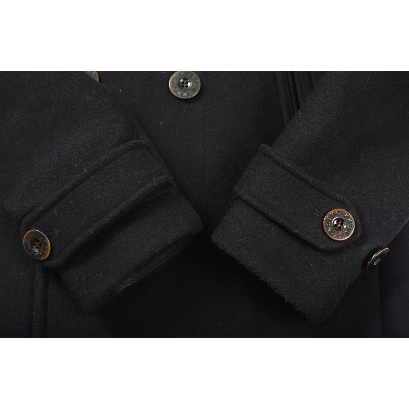 Pretty Green Pretty Green Double Breasted Wool Blend Pea Coat Women M Black Size M / US 6-8 / IT 42-44 - 3 Thumbnail