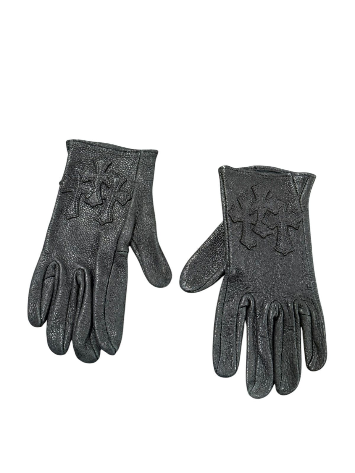 Chrome Hearts SZ 8 Cross Patch Leather Gloves Size ONE SIZE - 2 Thumbnail
