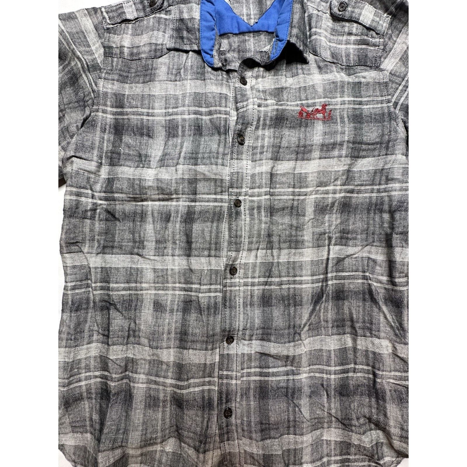 Hermes Rare Hermes Striped Short Sleeve Dress Shirt Button Down XL Size US XL / EU 56 / 4 - 18 Thumbnail