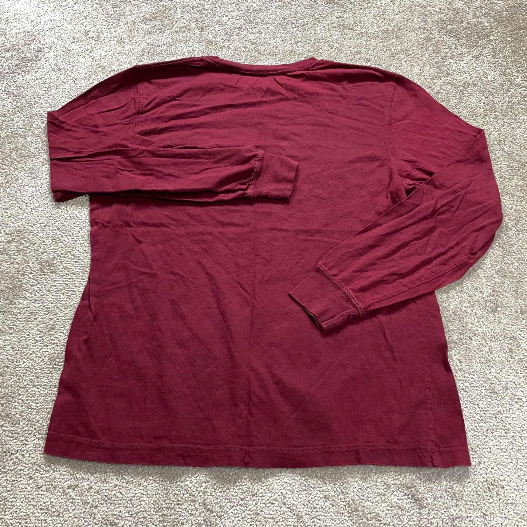 George VINTAGE? No—Oops. The item is not vintage. George Crew Neck Long Sleeve Tee Mens Large Red Graphic Spell Out Cotton T-Shirt Size US L / EU 52-54 / 3 - 2 Thumbnail