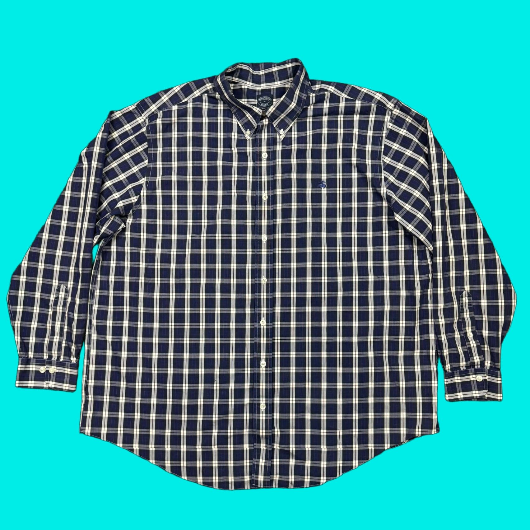 Brooks Brothers BROOKS BROTHERS Button-Up Shirt Men 1XL Blue Plaid Long Sleeve Casual Business Regular Fit Mens Size US XL / EU 56 / 4 - 1 Thumbnail