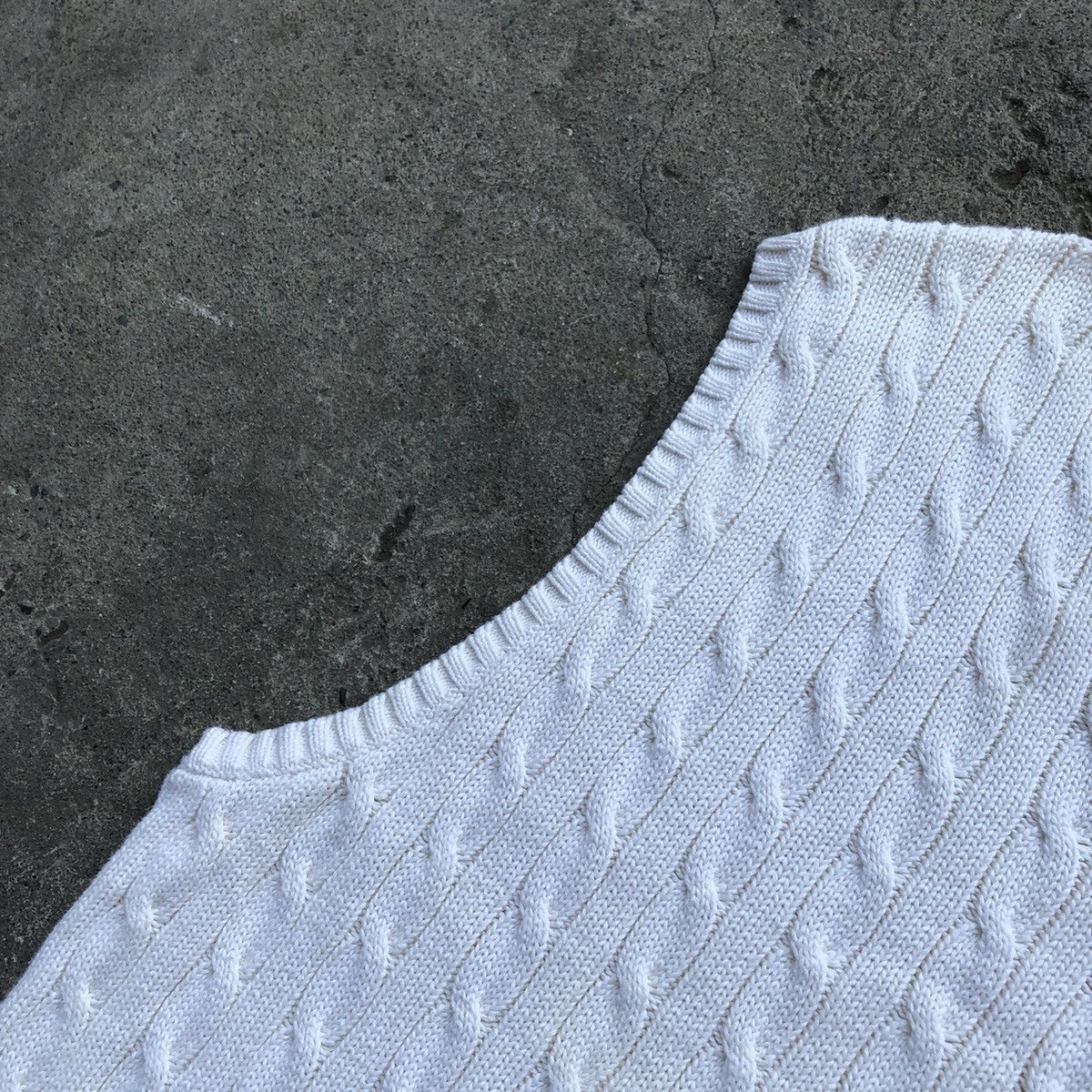 Polo Ralph Lauren × Ralph Lauren Ralph Lauren Cream Cable Knitted Vest Size US XXL / EU 58 / 5 - 6 Thumbnail