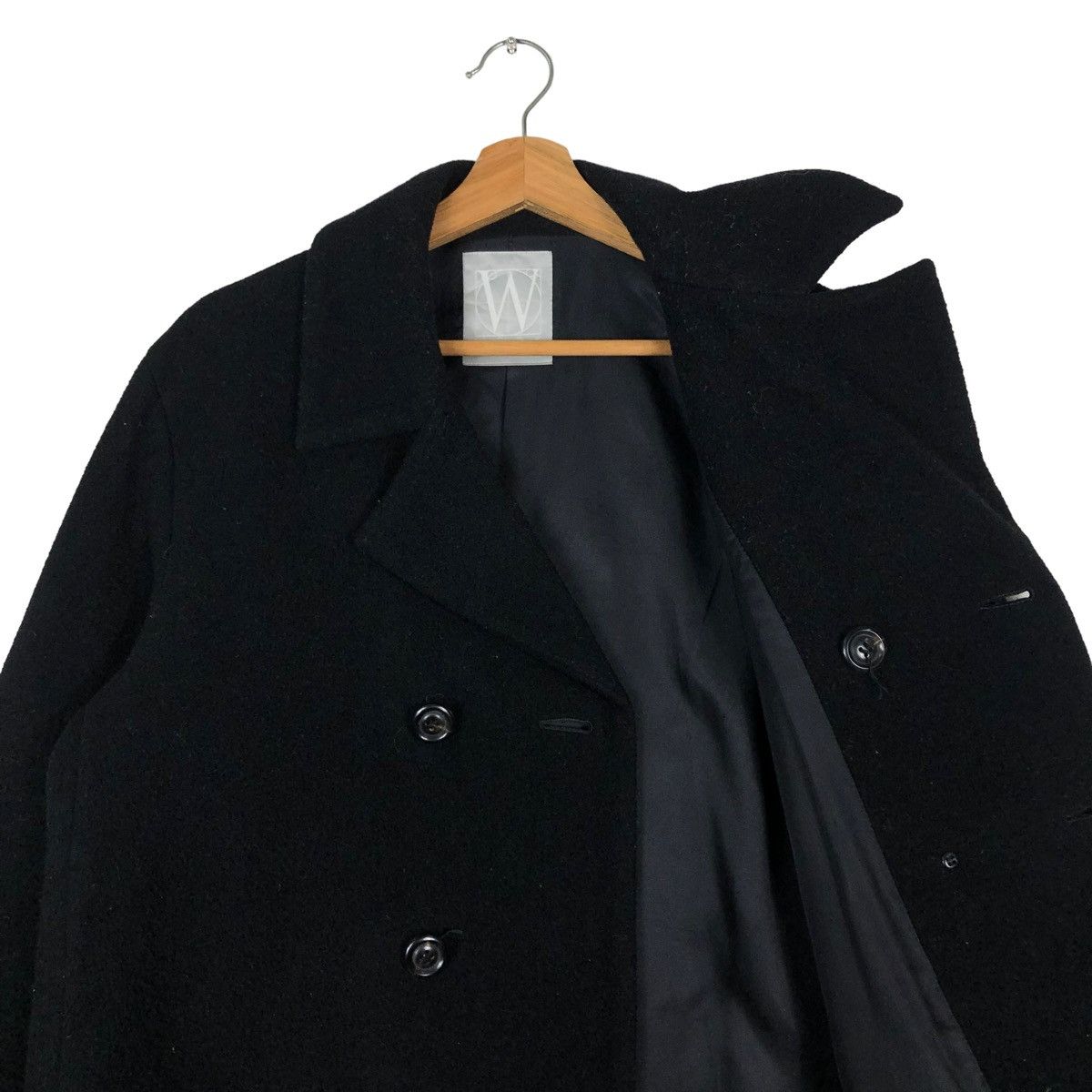Yohji Yamamoto 🔥RICH BLACK DOUBLE BREAST WOOL JACKET WORK SHOP JAPAN Size US M / EU 48-50 / 2 - 12 Thumbnail