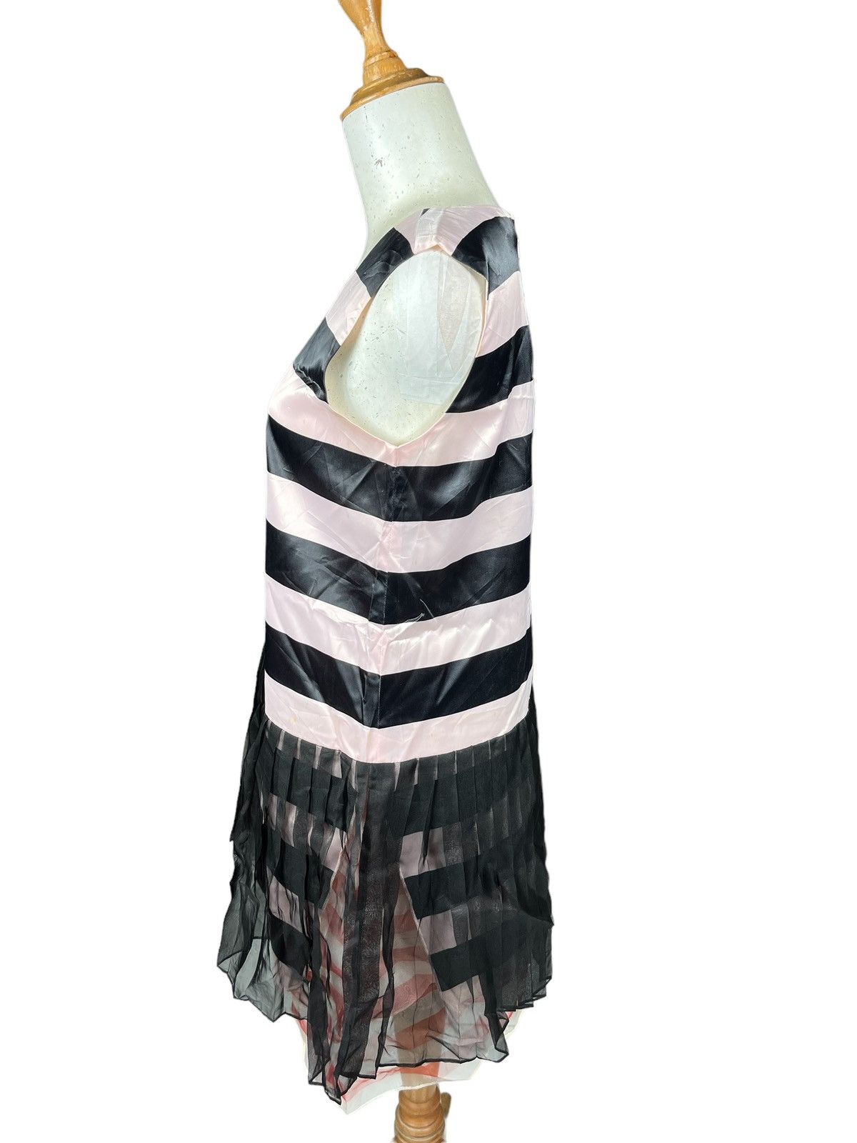 Dior Christian Dior Silk Pleated Pink Stripes Dress Size M / US 6-8 / IT 42-44 - 3 Thumbnail