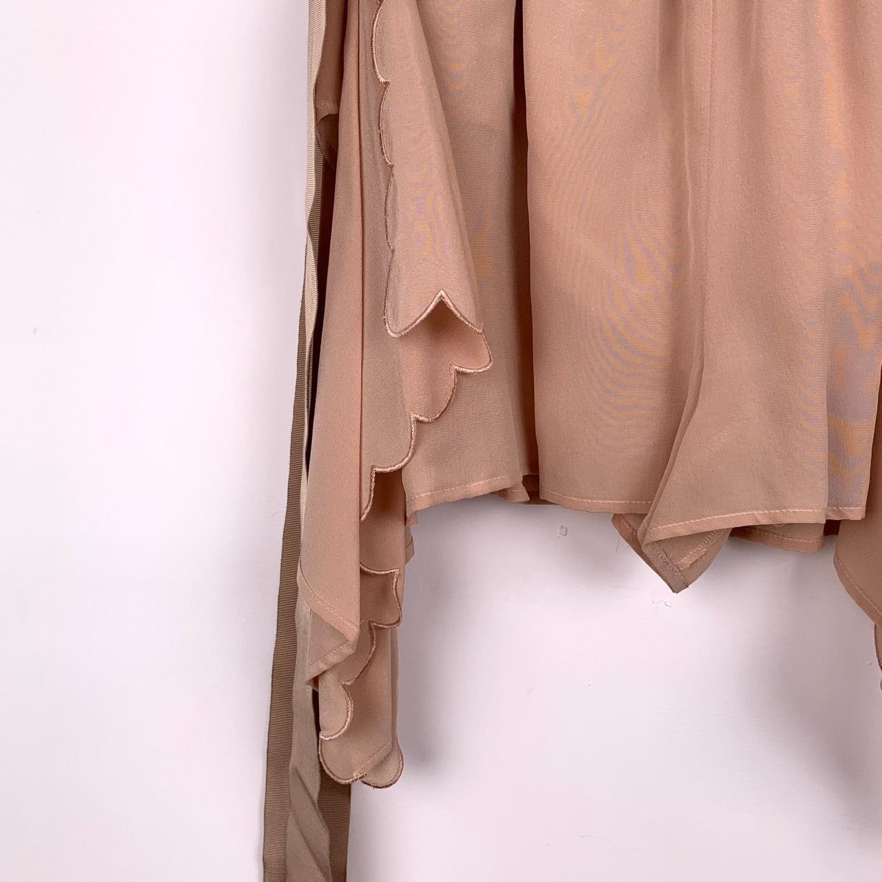 Fendi Fendi Asymmetric Draped Silk Pink Beige Skirt - Size 36 (XS) Size 36" / US 14 / IT 50 - 6 Thumbnail