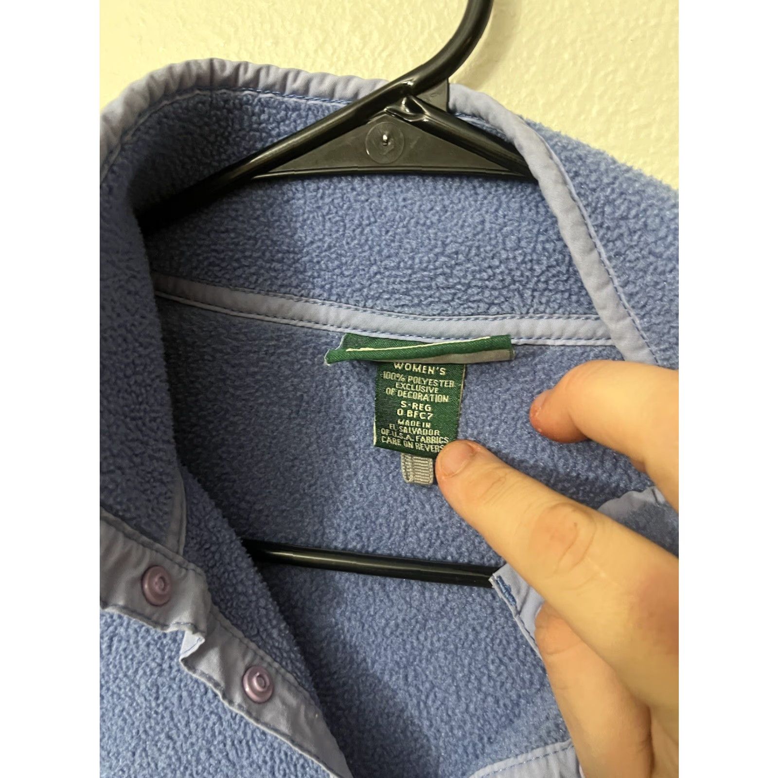 Vintage LL Bean Women's Jacket S Blue Fleece 1/4 Zip Pullover Polartec BFC7 Size S / US 4 / IT 40 - 3 Thumbnail