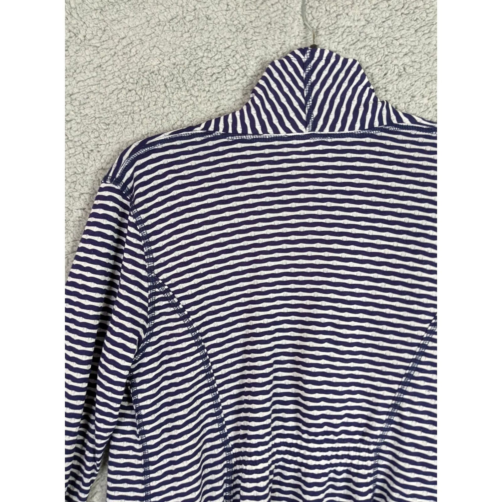 Market Market spruce Women's knit top blue white open front long sleeve size M Size M / US 6-8 / IT 42-44 - 4 Thumbnail