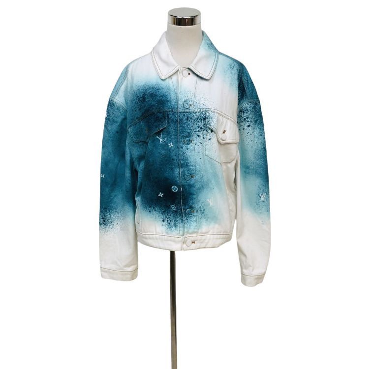 Louis Vuitton Louis Vuitton Spray Painted Denim Jacket Size M Size US M / EU 48-50 / 2 - 1 Thumbnail