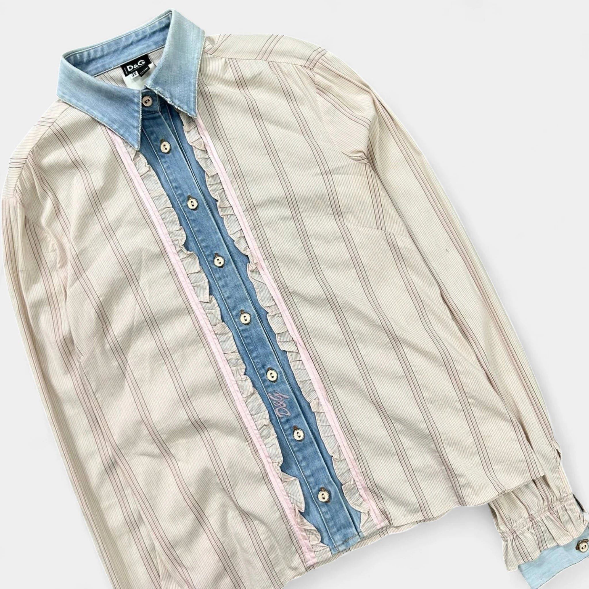 Dolce & Gabbana Dolce & Gabbana 2004 Hybrid Ruffle Western Shirt Size S / US 4 / IT 40 - 2 Thumbnail