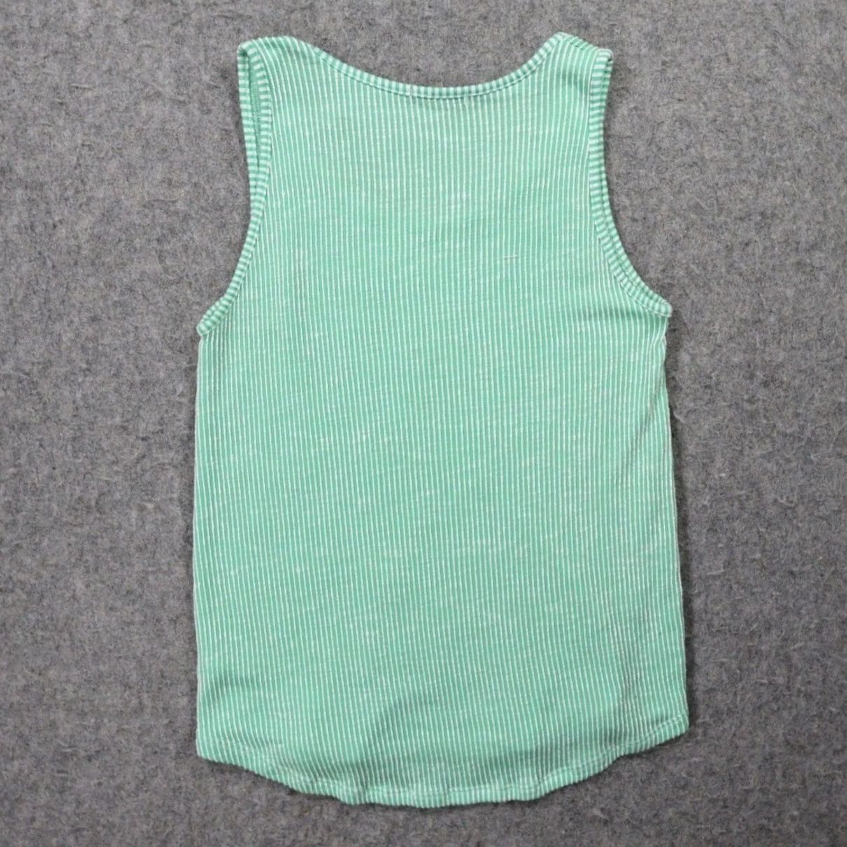 Vintage STACCATO Top Womens M Green Tank Excellent Striped Ribbed Knit 1390W Size M / US 6-8 / IT 42-44 - 2 Thumbnail