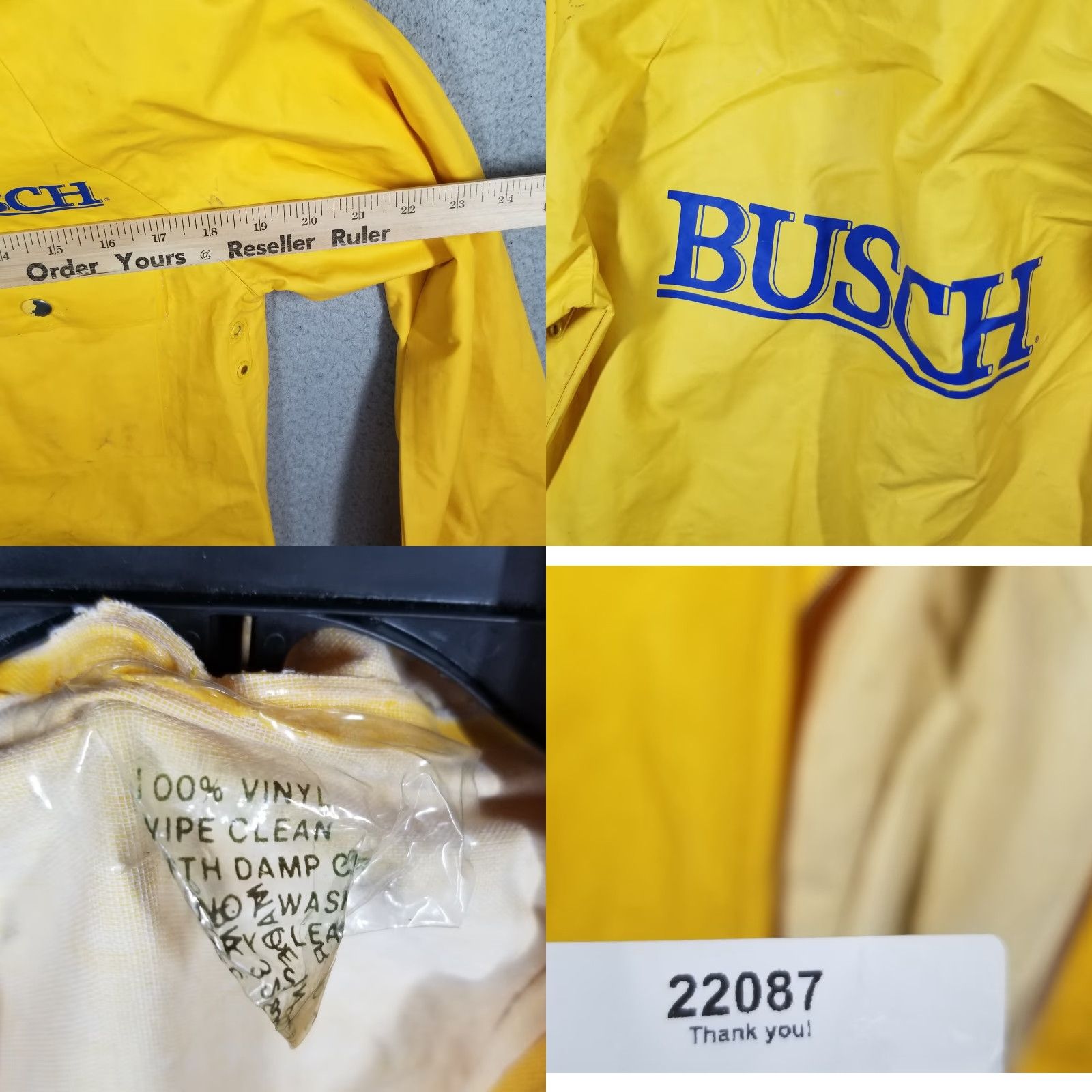 Vintage VINTAGE Anheuser-Busch Busch Beer Rain Jacket Mens Medium Yellow 80s Outdoor Casual All Seasons Zipper Size US M / EU 48-50 / 2 - 8 Thumbnail