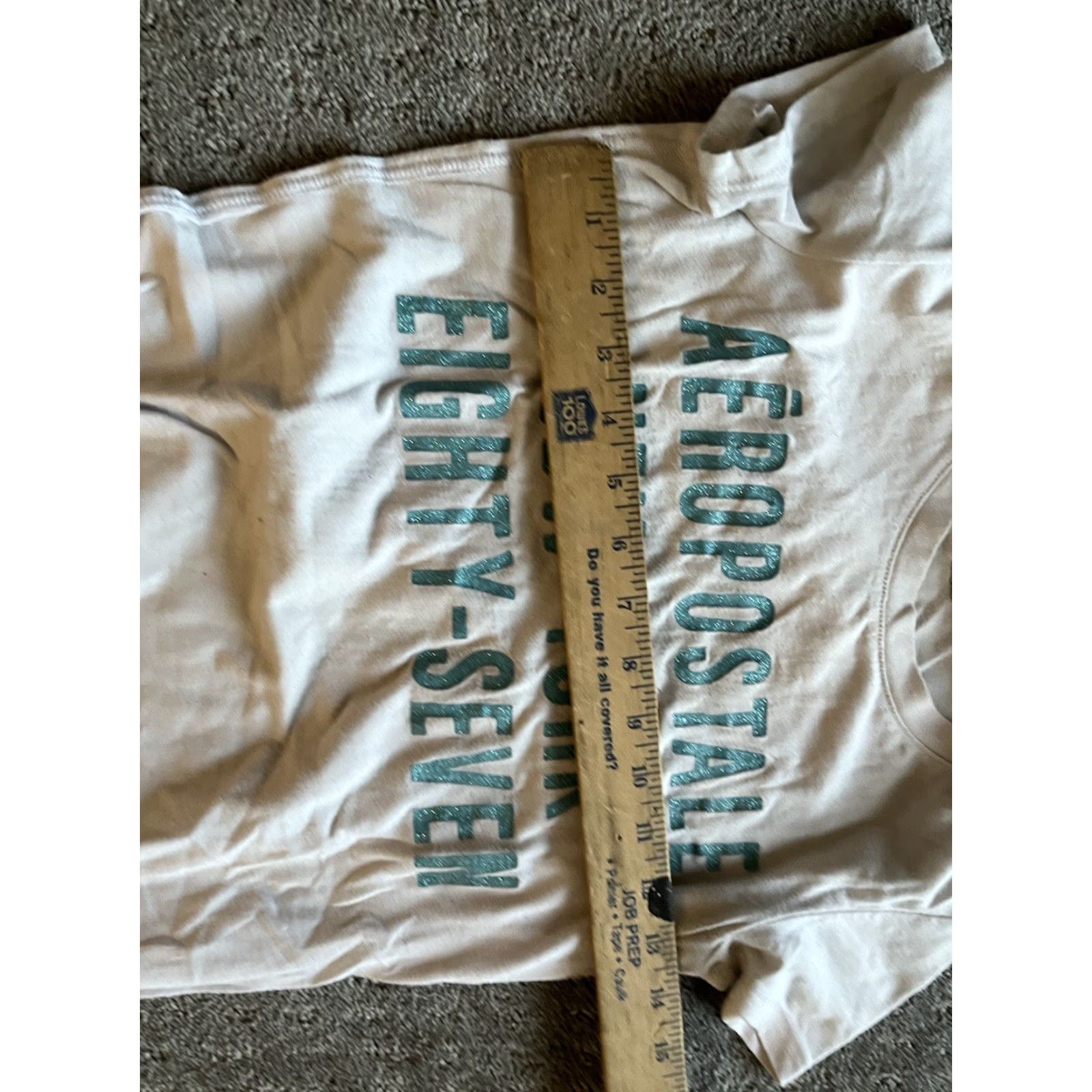 Aeropostale AEROPOSTALE Love Graphic Tee Shirt Women Ivory Small Short Sleeve Crew Neck Casual Size S / US 4 / IT 40 - 4 Thumbnail