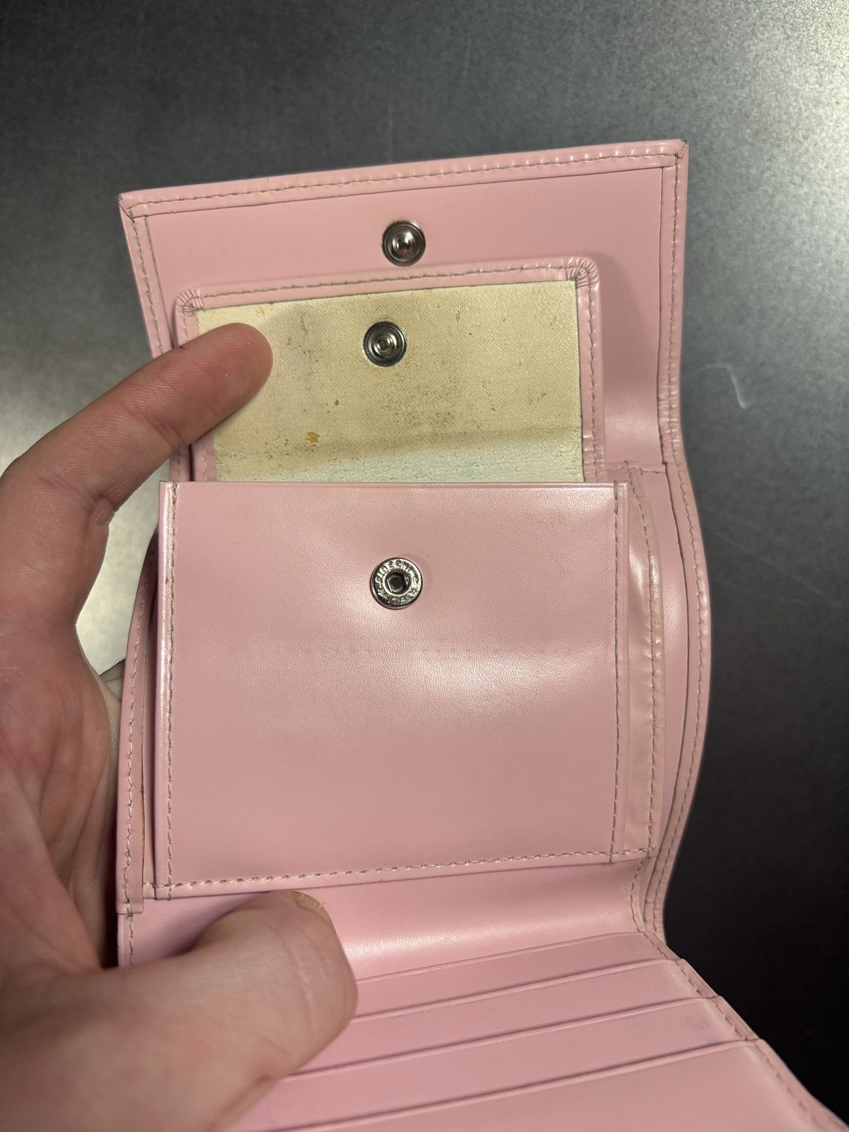 Courreges Vintage Courrèges Wallet Pink Patent Leather Tri Fold Purse Size ONE SIZE - 6 Thumbnail