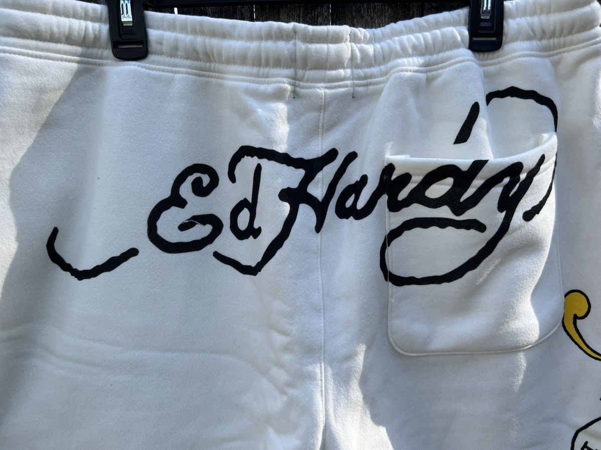 Designer × Ed Hardy Authentic Ed Hardy Love Kills Slowly Fleece Ivory Shorts L Size US 34 / EU 50 - 8 Thumbnail